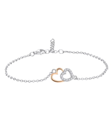 Love Diamond Sterling Silver Bracelet