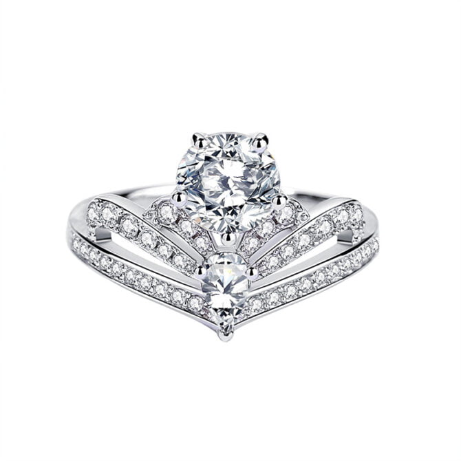 LUVXM London Moissanite 1.5ct Pear Crown Ring 4