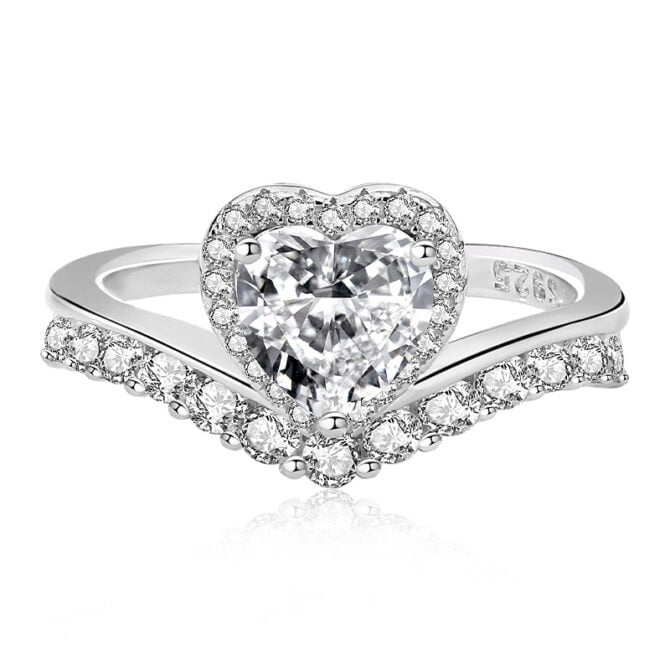 LUVXM London Moissanite heart crown ring 4